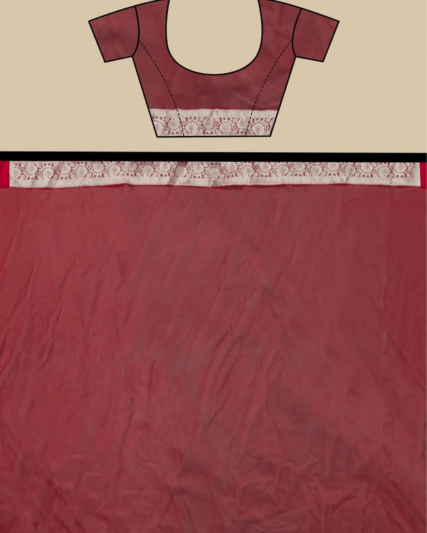 Indiehaat | Banarasi Brocade Organza Silk Saree Red