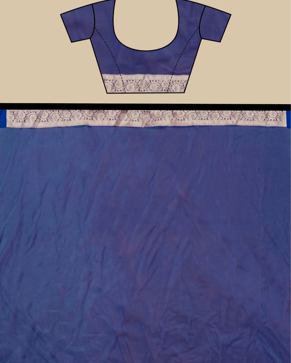 Indiehaat | Banarasi Brocade Organza Silk Saree Violet