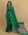 Indiehaat | Banarasi Brocade Organza Silk Saree Green