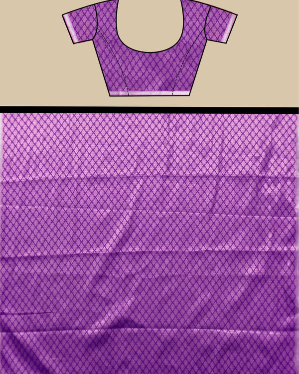 Indiehaat | Banarasi Brocade Raw Mango Silk Saree Purple