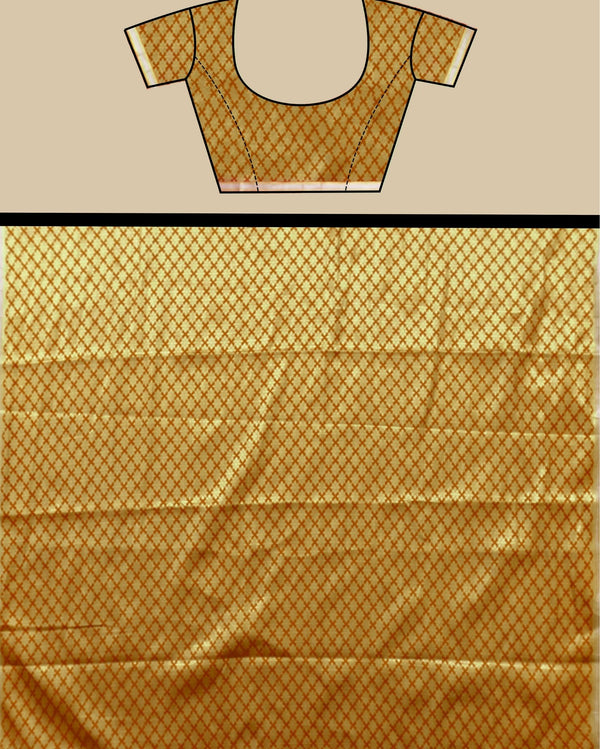 Indiehaat | Banarasi Brocade Raw Mango Silk Saree Orange