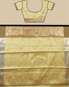 Indiehaat | Zari Banarasi Tissue Semi Silk Saree Gold