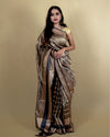 Indiehaat | Zari Banarasi Tissue Semi Silk Saree Black