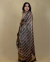 Indiehaat | Zari Banarasi Tissue Semi Silk Saree Black