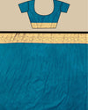 Indiehaat | Zari Banarasi Tissue Semi Silk Saree Blue