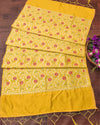 Indiehaat | Banarasi Lichi Silk Brocade Dupatta Yellow