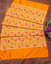 Indiehaat | Banarasi Lichi Silk Brocade Dupatta Yellow