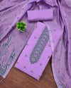 Indiehaat | Banarasi Cotton Thread Work Suit Purple