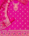 Indiehaat | Banarasi Cotton Thread Work Suit Pink