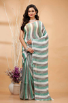 Indiehaat | Hand Dyed Linen Saree Green