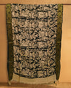 Indiehaat |Bangalori Handpainted Black Dupatta