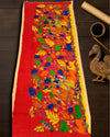 Indiehaat | Mangalagiri Handpainted Dupatta Red