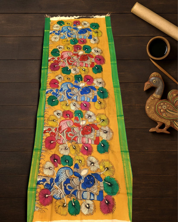 Indiehaat | Mangalagiri Handpainted Dupatta Multicolor