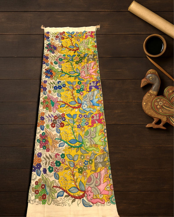 Indiehaat | Mangalagiri Handpainted Dupatta Multicolor
