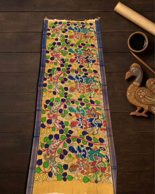 Indiehaat | Mangalagiri Handpainted Dupatta Multicolor