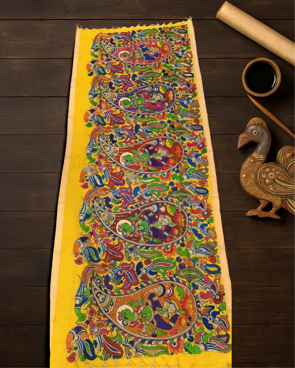 Indiehaat | Mangalagiri Handpainted Dupatta Multicolor