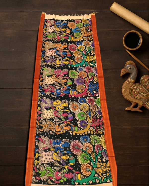 Indiehaat | Mangalagiri Handpainted Dupatta Multicolor