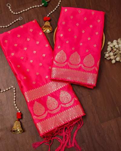 Indiehaat | Banarasi Lichi Silk Brocade Suit Pink