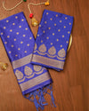 Indiehaat | Banarasi Lichi Silk Brocade Suit Blue