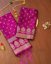 Indiehaat | Banarasi Lichi Silk Brocade Suit Violet