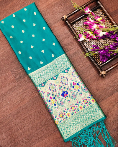 Indiehaat | Banarasi Lichi Silk Brocade Dupatta Green