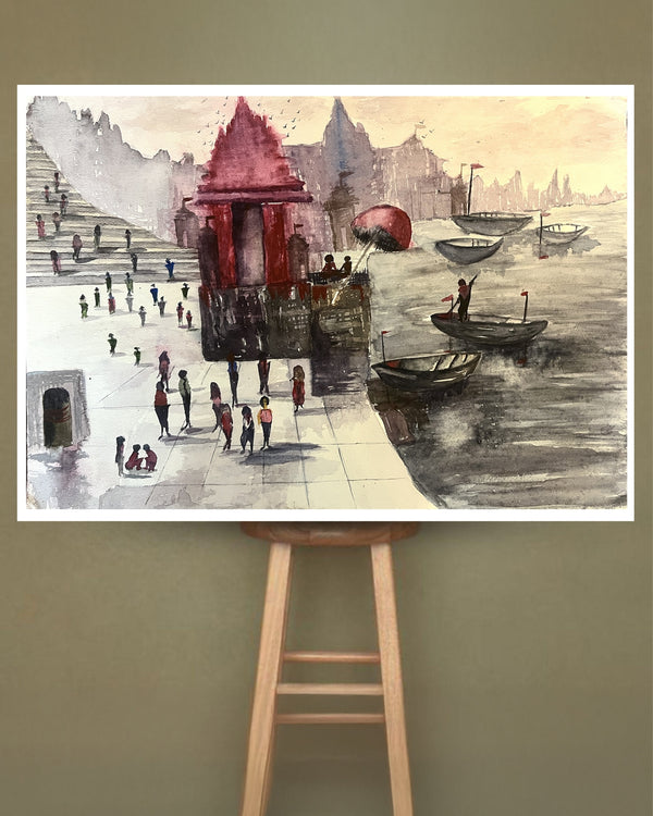 Indiehaat Handmade Painting Water Color Unframed