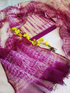 Indiehaat | Kota Cotton Shibori Suit Set Cream & Violet
