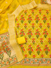 Indiehaat | Banarasi Cotton Banarasi Brocade Suit Yellow