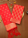 Indiehaat | Banarasi Silk Brocade Dupatta Red