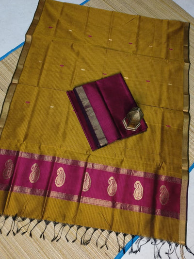 Indiehaat | Kairi Buta Maheshwari Silk Suit Pink