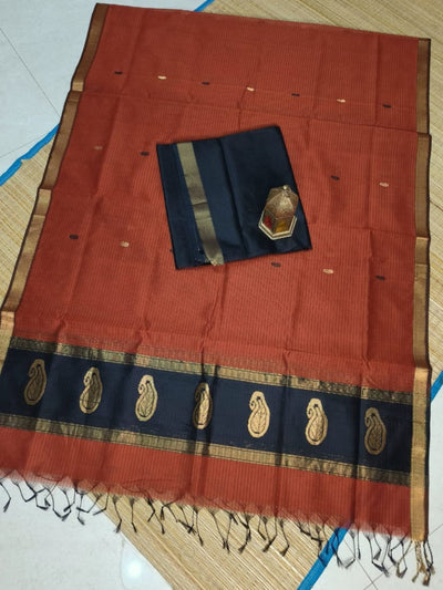 Indiehaat | Kairi Buta Maheshwari Silk Suit Black