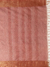 Indiehaat | Hand Dyed Dupion Silk Saree Brown