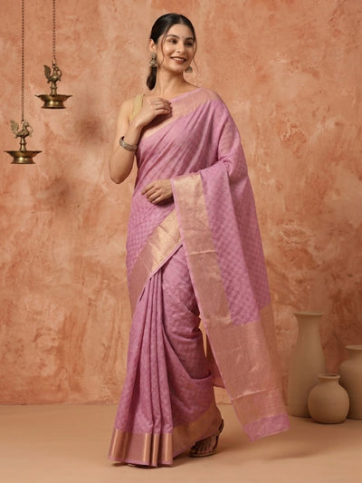 Indiehaat | Hand Dyed Dupion Silk Saree Purple