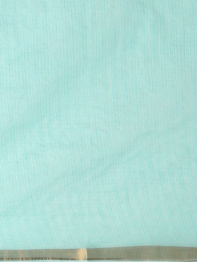 Indiehaat | Hand Dyed Kota Silk Embroidery Saree Blue