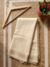 Indiehaat | Hand Dyed Kota Silk Zari Striped Saree White
