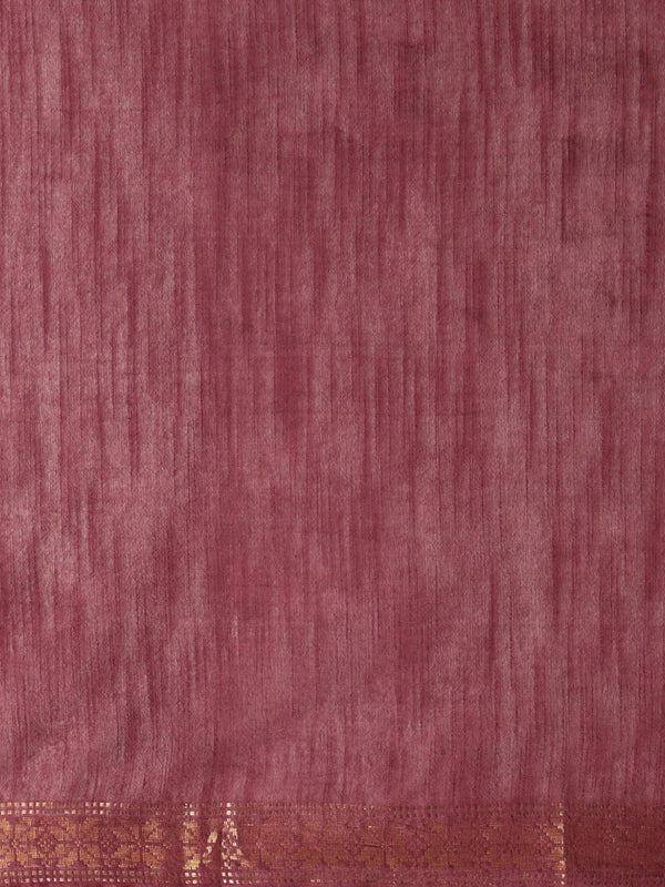 Indiehaat | Hand Dyed Kota Silk Zari Striped Saree Brown
