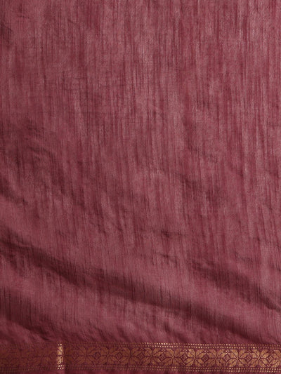 Indiehaat | Hand Dyed Kota Silk Zari Striped Saree Brown