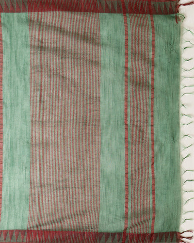 Indiehaat | Kota Silk Hand Dyed Jacquard Saree Green