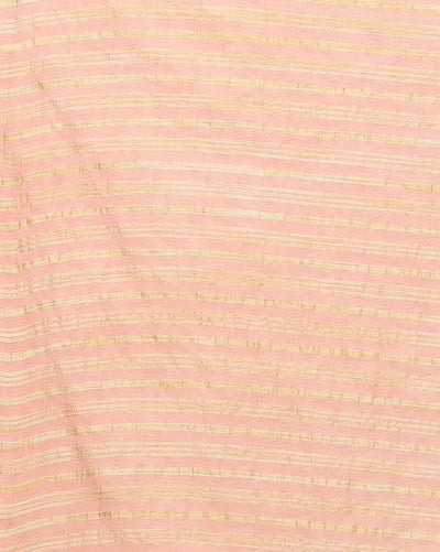 Indiehaat | Kota Silk Hand Dyed Plain Saree Peach