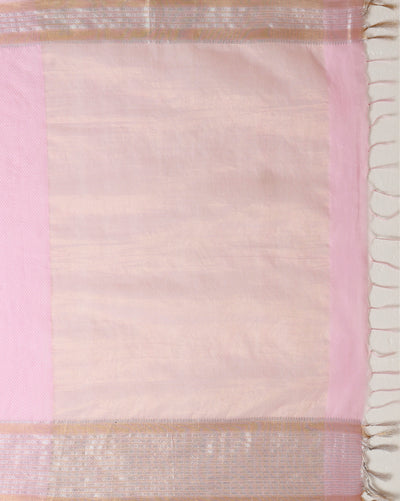 Indiehaat | Kota Silk Hand Dyed Kantha Saree Pink