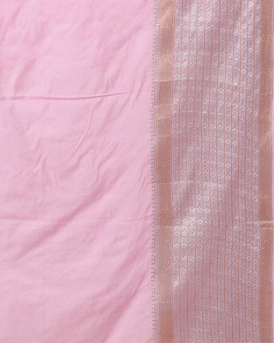 Indiehaat | Kota Silk Hand Dyed Kantha Saree Pink
