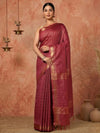 Indiehaat | Hand Dyed Kota Silk Check Saree Red