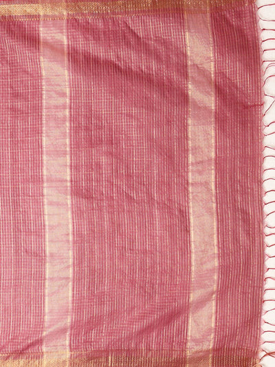 Indiehaat | Hand Dyed Kota Silk Check Saree Red