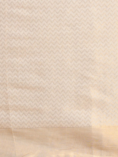 Indiehaat | Hand Dyed Kota Banarasi Silk Saree Beige