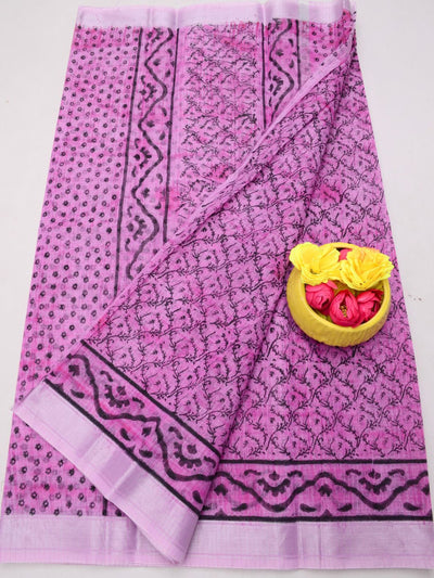 Indiehaat | Kota Doria Blockprint Saree 