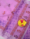 Indiehaat | Kota Doria Blockprint Saree Purple
