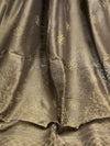 Indiehaat | Chikankari Pure Chanderi Silk Saree Brown