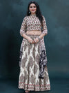 Indiehaat | Blockprinted Cotton Lehanga Choli Beige