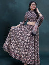 Indiehaat | Blockprinted Cotton Lehanga Choli Black