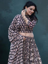 Indiehaat | Blockprinted Cotton Lehanga Choli Black
